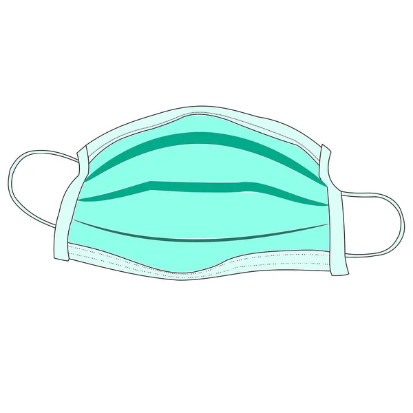 Ilustración Máscara Completa Contra Virus Covid19 — Vector de stock