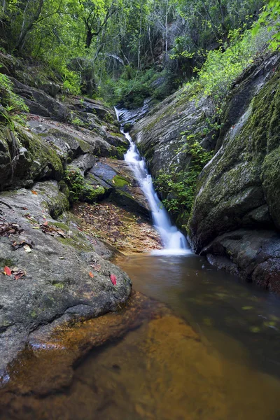 Landscape Small Waterfall Cascading Rock Long Exposure — Stock Photo, Image