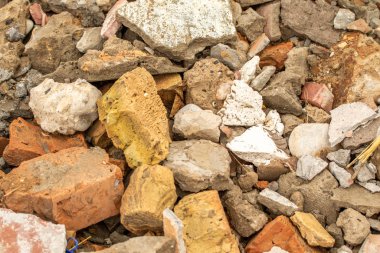 Arka plan enkaz, tuğla beton sıva ezilmiş taş.