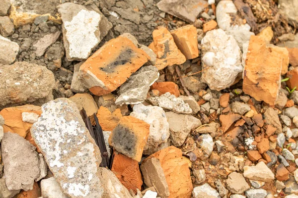 Escombros Fondo Ladrillo Hormigón Yeso Piedra Triturada —  Fotos de Stock