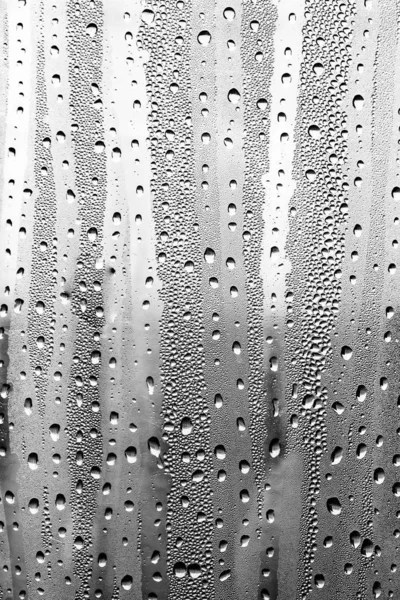 Raindropy Skle Černobílé Pozadí Módní Sklo — Stock fotografie
