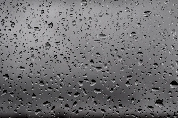 Gotas Lluvia Vidrio Fondo Gris Oscuro Del Tiempo Lluvia Nubes —  Fotos de Stock