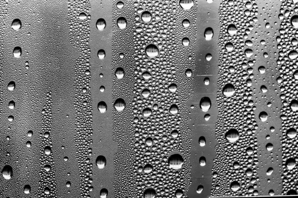Gotas Chuva Vidro Fundo Preto Branco Textura Vidro Moda — Fotografia de Stock