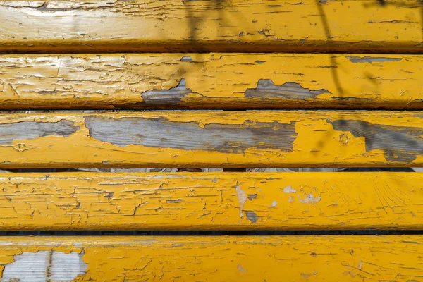Oude Houten Gele Omheining Van Planken Achtergrond — Stockfoto