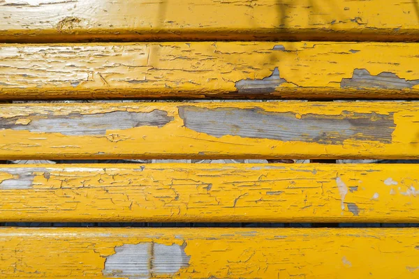 Oude Houten Gele Omheining Van Planken Achtergrond — Stockfoto