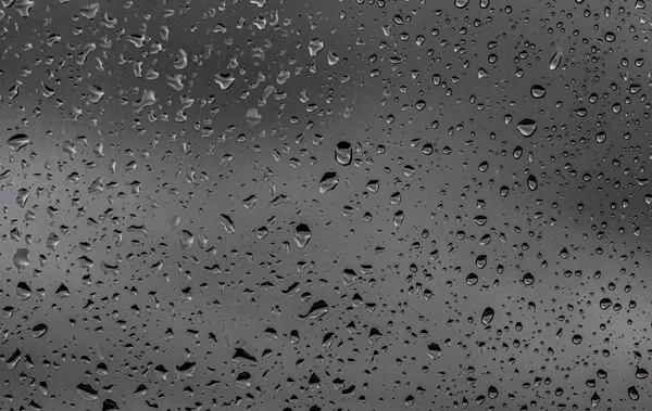 Gotas Lluvia Vidrio Fondo Gris Oscuro Del Tiempo Lluvia Nubes —  Fotos de Stock