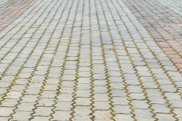 Texture Route Pavé Béton Fond Gris Perspective Distance — Photo