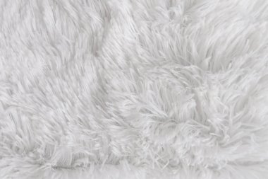 Tasarımcılar için tüylü kürk dokusu, yakın plan, beyaz yün halı. Beyaz arka plan desenli beyaz yün. - Evet. Beyaz pürüzsüz pamuk.