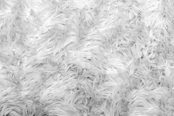 Fluffy Fur Texture Designers Close White Wool Rug White Wool — Stock Photo, Image