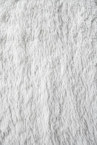 Fluffy Fur Texture Designers Close White Wool Rug White Wool — Stock Photo, Image