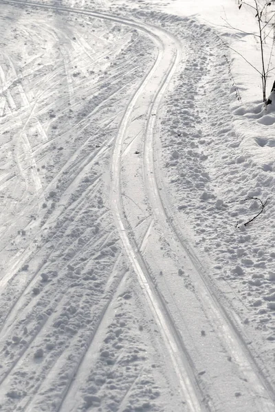 Tor Narciarski Śniegu Zimowa Przyroda — Zdjęcie stockowe