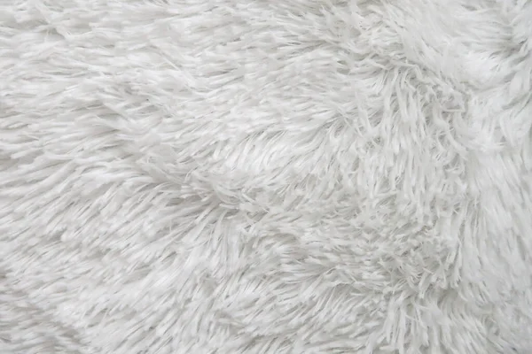 Fluffy Fur Texture Designers Close White Wool Rug White Wool — Stock Photo, Image