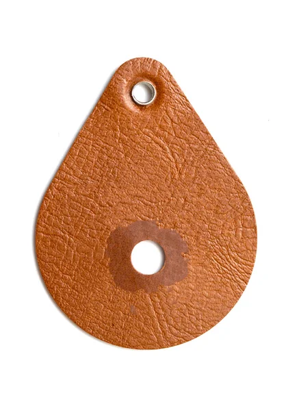 Leather Badge Isolated White Background — Stock Photo, Image