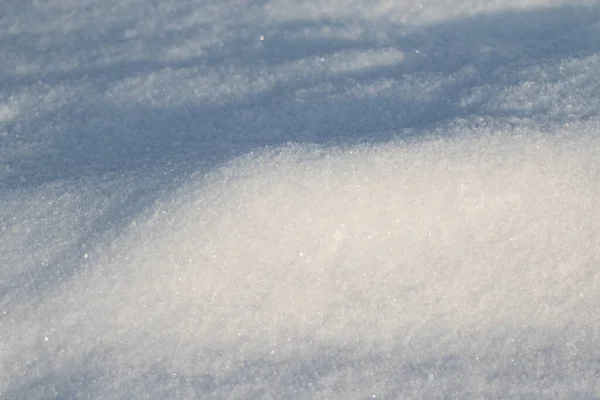 Weiße Schneeverwehungen Einem Sonnigen Wintertag Schneebeschaffenheit Winterlandschaft — Stockfoto
