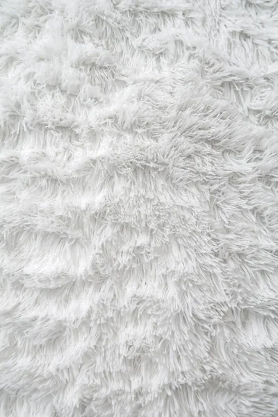 Flauschige Fellstruktur Für Designer Nahaufnahme Weißer Wollteppich Weiße Wolle Mit — Stockfoto