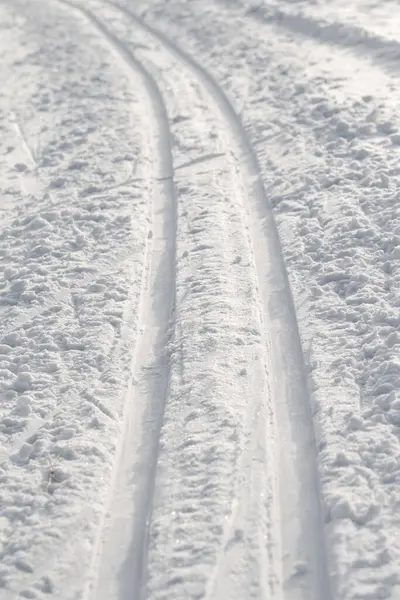 Pista Esqui Neve Natureza Inverno — Fotografia de Stock