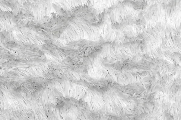 Fluffy Fur Texture Designers Close White Wool Rug White Wool — Stock Photo, Image