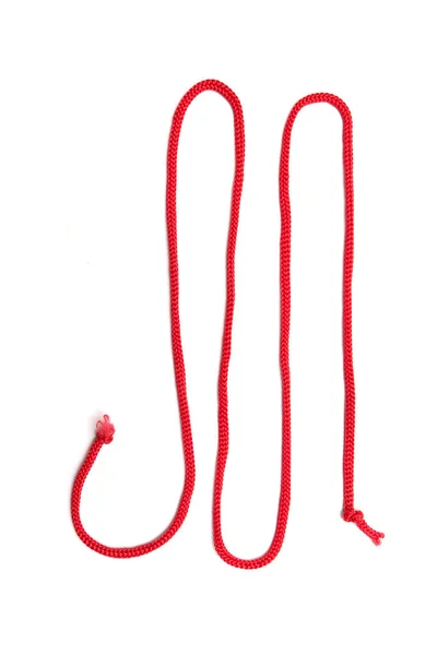 Cuerda Roja Aislada Sobre Fondo Blanco —  Fotos de Stock