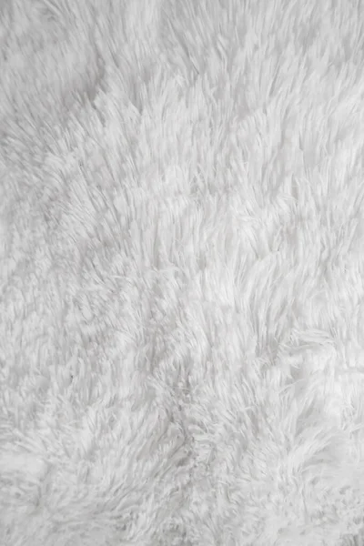 Fluffy Fur Texture Designers Close White Wool Rug White Wool — Stock Photo, Image