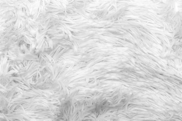 Fluffy Fur Texture Designers Close White Wool Rug White Wool — Stock Photo, Image