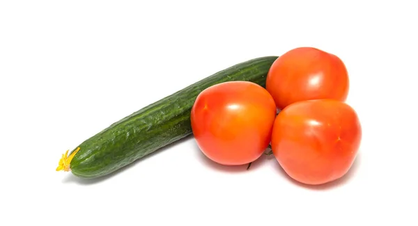 Tomate Gurke Zwiebel Isoliert Auf Weißem Hintergrund Stockfoto