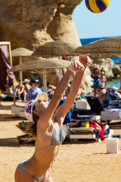 Sharm Sheikh Égypte Février 2020 Les Gens Jouent Volley Ball — Photo