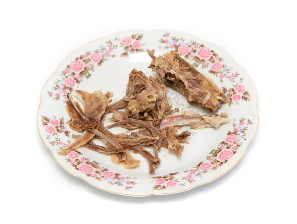 Chicken Bones Food White Background — Stock Photo, Image