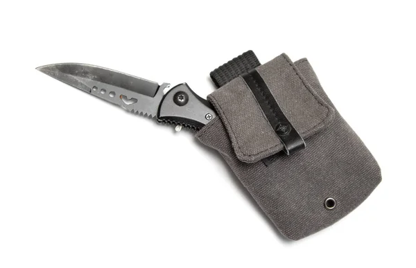 Metal Folding Knife Case White Background — Stock Photo, Image