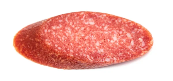 Gerookte Worst Een Witte Geïsoleerde Achtergrond Concept Van Voedsel Vleesgerecht — Stockfoto