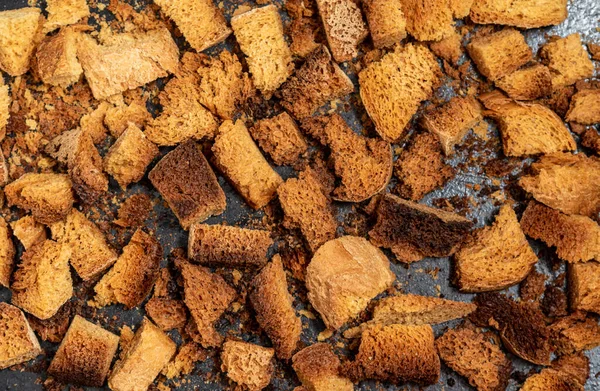 Burnt Bread Crackers Texture Slices Dry Rye Bread Crackers Rusks — Stock Photo, Image