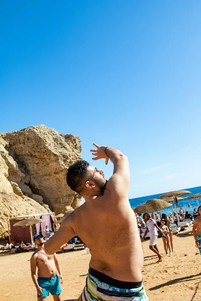 Sharm Sheikh Égypte Février 2020 Les Gens Jouent Volley Ball — Photo