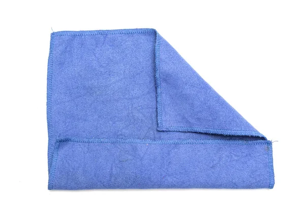 Serviette Tissu Bleu Sur Fond Blanc — Photo