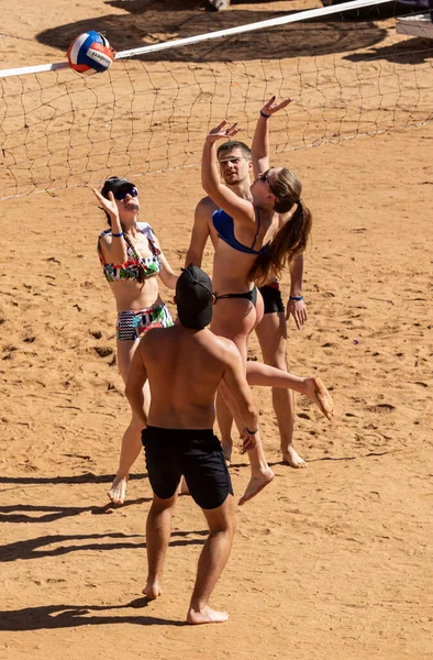 Sharm Sheikh Égypte Février 2020 Les Gens Jouent Volley Ball — Photo