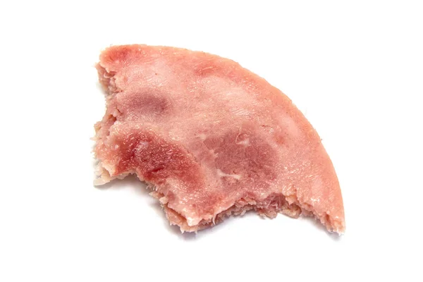 Wędzona Kiełbasa Białym Odizolowanym Tle Pojęcie Żywności Danie Mięsne — Zdjęcie stockowe