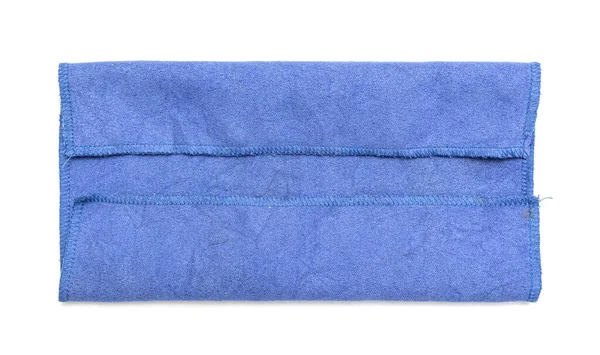 Serviette Tissu Bleu Sur Fond Blanc — Photo