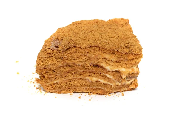Torta Miele Pasta Frolla Sfondo Bianco — Foto Stock