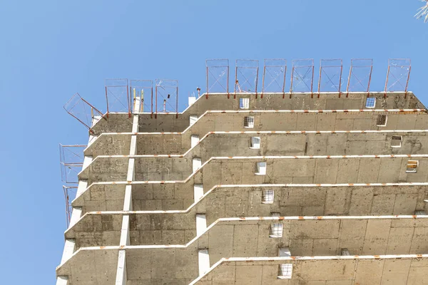 Construcción Edificio Monolítico Varios Pisos Muros Hormigón Naturaleza —  Fotos de Stock