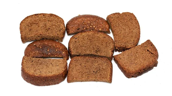黑麦饼干面包壳在白色背景上隔离 — 图库照片