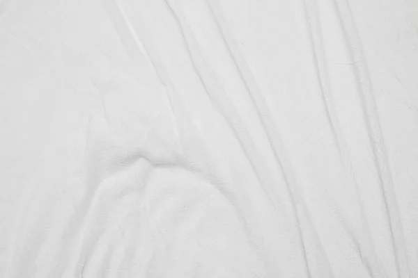 Белые Смятые Простыни Фоновая Текстура Кровати — стоковое фото