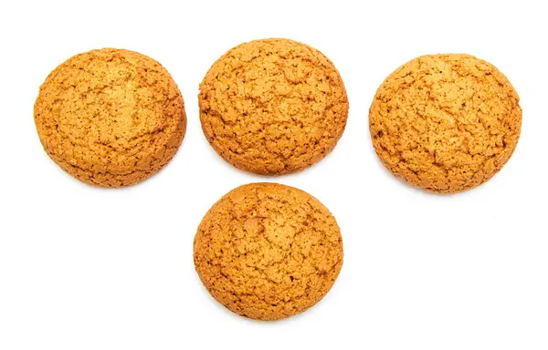 바탕에 오트밀 쿠키를 놓는다 단백질 섬유질 영양가있는 — 스톡 사진
