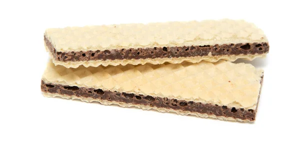 Galletas Chocolate Gofres Sobre Fondo Blanco — Foto de Stock