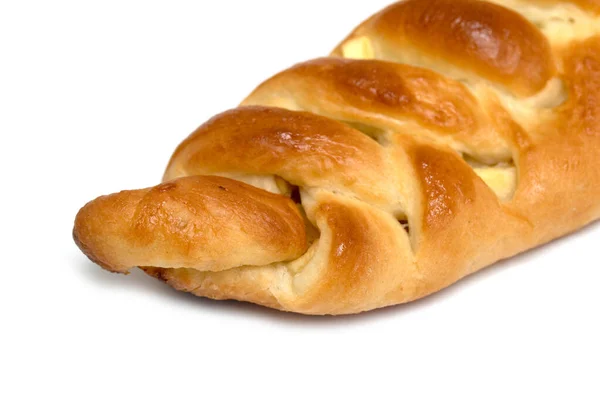 Brot Brötchen Auf Weißem Hintergrund — Stockfoto