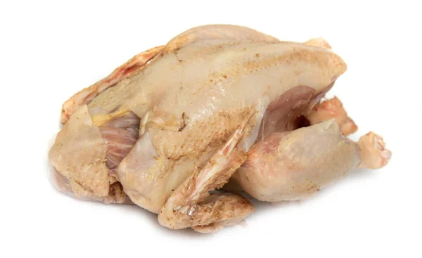 Kycklingkött Kyckling Slaktkropp Vit Bakgrund — Stockfoto