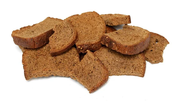 Roggen Cracker Brotkruste Isoliert Auf Weißem Hintergrund — Stockfoto