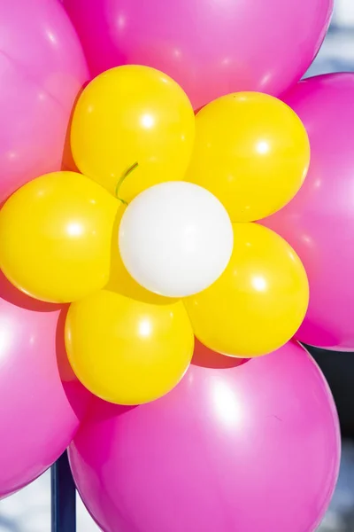 Kleurrijke Ballonnen Zoals Bloemen Close — Stockfoto