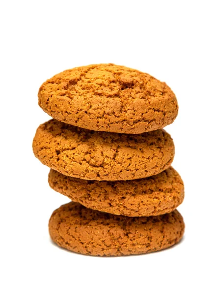 白底燕麦片饼干 与蛋白质和纤维有关的营养食品 — 图库照片