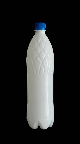 Bottiglia Plastica Isolata Fondo Nero — Foto Stock