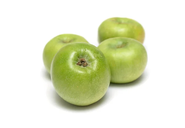 Zielone Jabłka Odizolowane Białym Tle — Zdjęcie stockowe