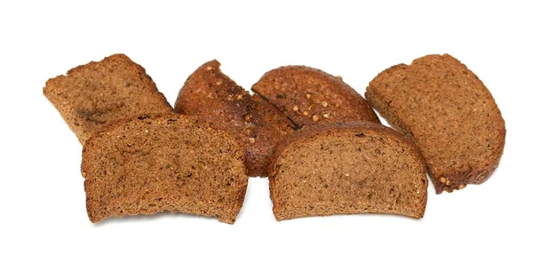 Žito Sušenky Chleba Kůrka Izolované Bílém Pozadí — Stock fotografie