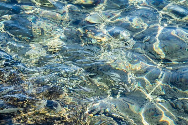 Прозора Морська Вода Розфокусованими Брижами Фонова Текстура Води — стокове фото